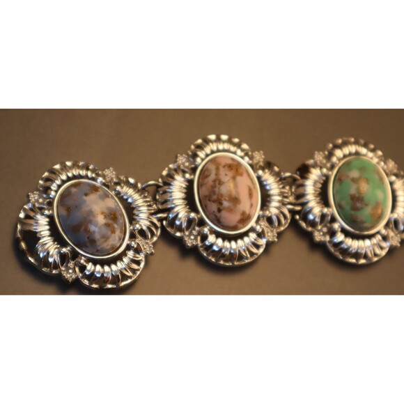 Sarah Coventry Pastel Marble Stone Bracelet - Picture 4 of 5